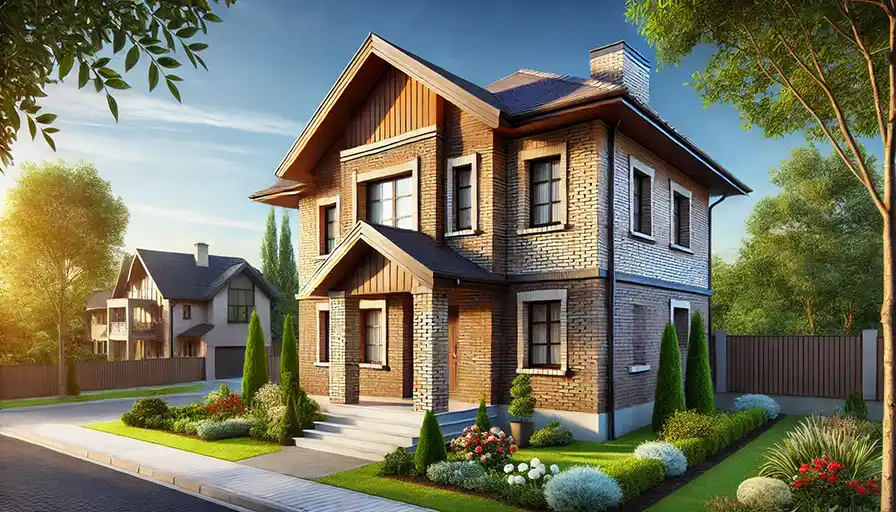 Expert brick masonry siding on a home exterior, crafted by Edmonton siding experts.