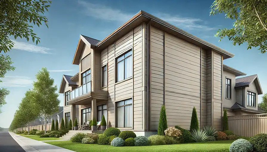 Stylish vinyl siding application on a residential home, completed by Edmonton siding specialists.