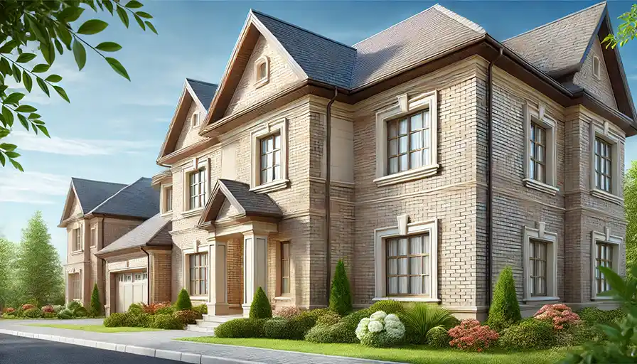 High-quality brick masonry installation by Edmonton siding professionals, enhancing curb appeal.